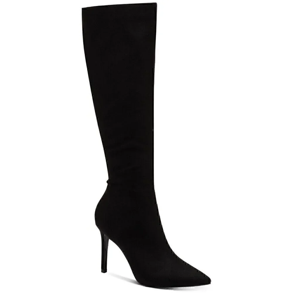 INC International Concepts Black Knee-High Stiletto Boots